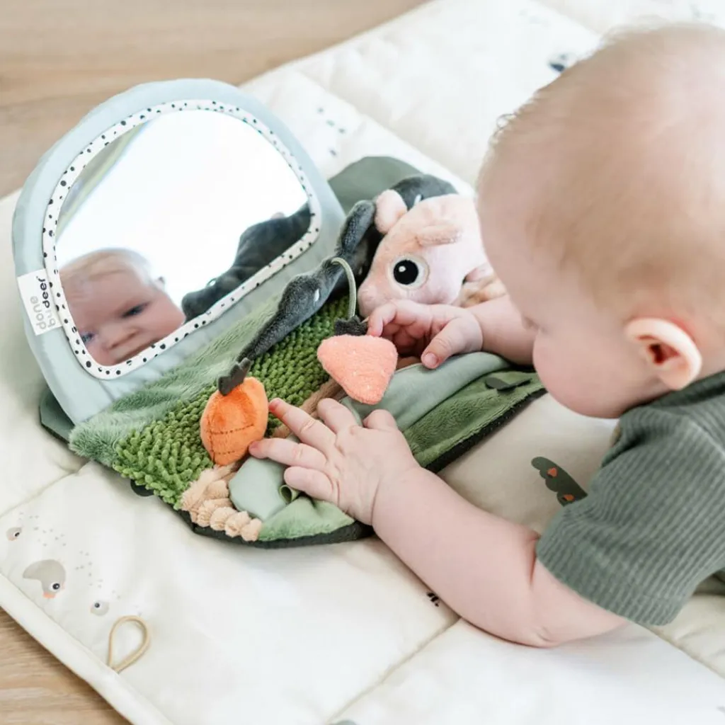 Done by Deer Tummy Time Sensorisk Spejl Tiny Farm<Børn Spejle
