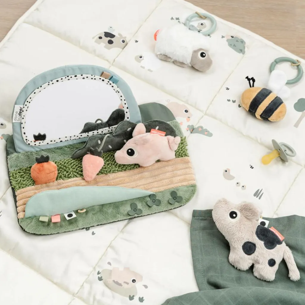 Done by Deer Tummy Time Sensorisk Spejl Tiny Farm<Børn Spejle