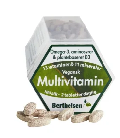 Berthelsen Vegansk Multivitamin m/Omega-3< Fiskeolie & Omega 3