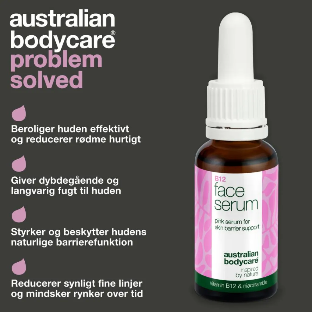 Australian Bodycare Serum>Vitamin B12 Pink Serum til styrke af Hudens Barriere