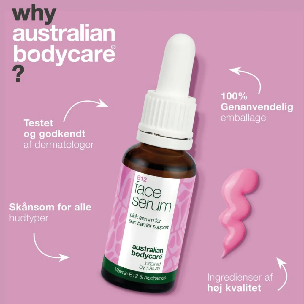 Australian Bodycare Serum>Vitamin B12 Pink Serum til styrke af Hudens Barriere