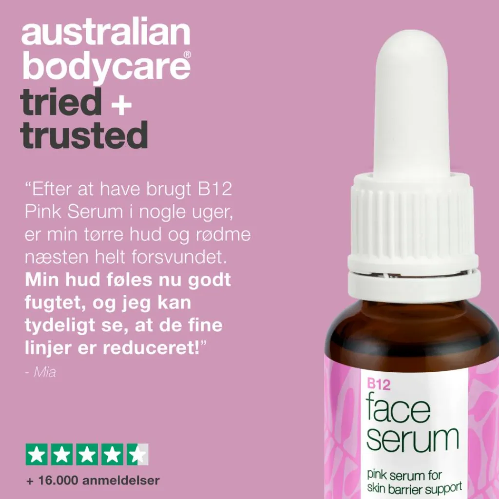Australian Bodycare Serum>Vitamin B12 Pink Serum til styrke af Hudens Barriere