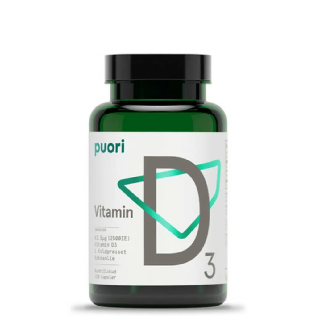 Puori Vitamin D3 Kokos 62,5 mcg< D-Vitamin