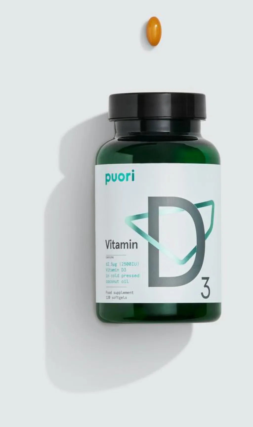 Puori Vitamin D3 Kokos 62,5 mcg< D-Vitamin