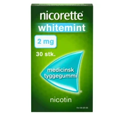 Nicorette® Whitemint 2 mg medicinsk tyggegummi< Nikotintyggegummi|Rygestop