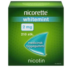 Nicorette® Whitemint 2 mg medicinsk tyggegummi< Nikotintyggegummi|Rygestop