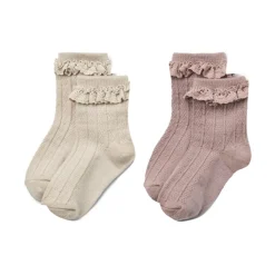 WHEAT Wool Lace Socks Nora 2-pak<Børn Børnetøj