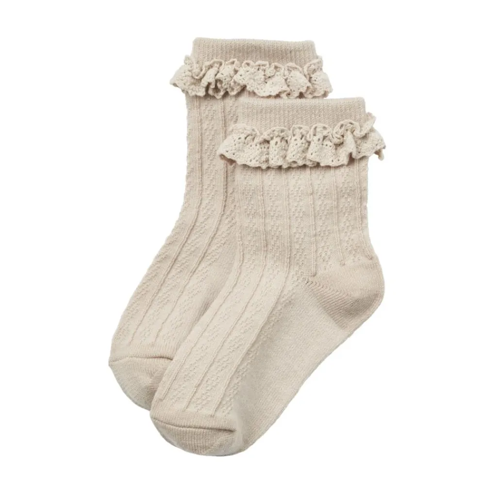 WHEAT Wool Lace Socks Nora 2-pak<Børn Børnetøj