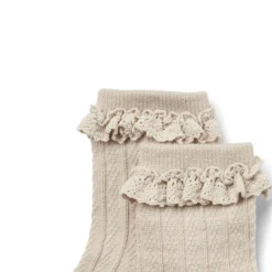 WHEAT Wool Lace Socks Nora 2-pak<Børn Børnetøj