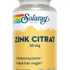 Solaray Zink Citrat 20 mg< Hud, Hår & Negle|Zink